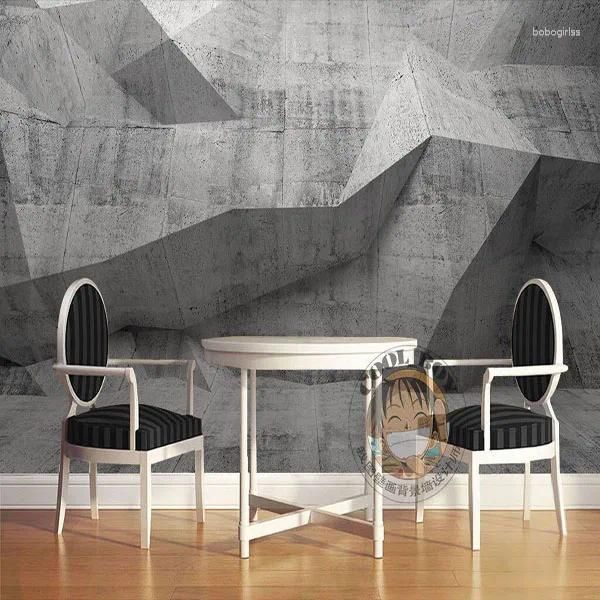 Wallpaper Vintage 3d Abstrakte Geometrie Tapete Mural Personalisiertes Büro -Sofa -TV -Hintergrund Papel