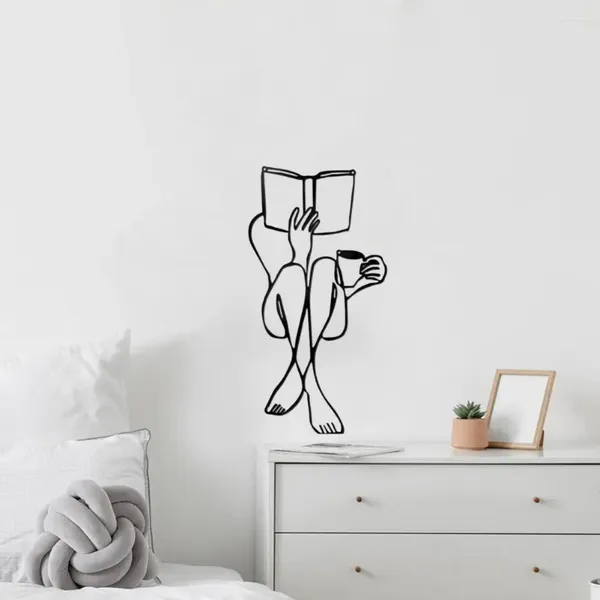 Figurine decorative Ornamento muro Ornamento minimalista in metallo appeso Silhouette Art Citypant per la decorazione domestica