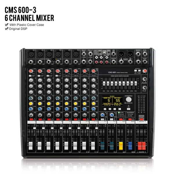 Attrezzatura Top 5A 1: 1 Mixer audio a 6 canali CMS600 CMS 600 CMS6003 Console di miscelazione professionale con copertura in plastica