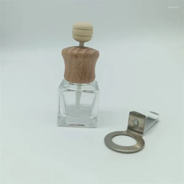 Lagerflaschen 10pcs /Los Auto Parfüm leeres Glasflaschen Set mit weißem Clip Aromen Öl Diffusor Entlüftung Luft Fresherner