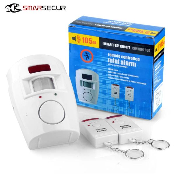 Kits Home Security PIR Alert Infrarotsensor Alarmsystem Antitheft Human Motion Detektor 105 dB Sirene mit 2pcs Fernbedienung