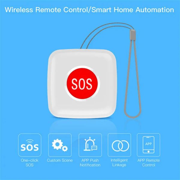 Controle Tuya Intelligent ZigBee Button idosos SOS Botão de chamada de alarme Smart Scene Linkage Crianças Alarme Ajuda