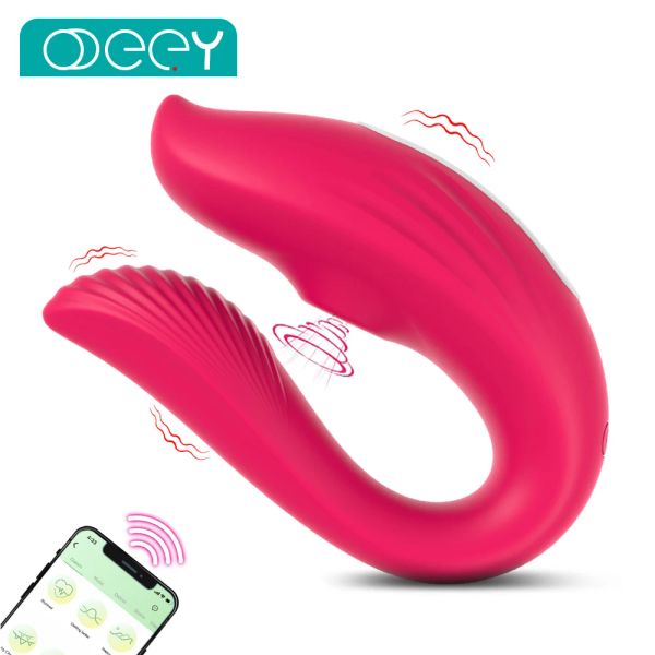 Toys Wireless Remote Supking Vibrador vestível U vibrador de vibrador oral massageador de clitóris oral Timulação dupla Toys de casal de casal adulto para mulheres