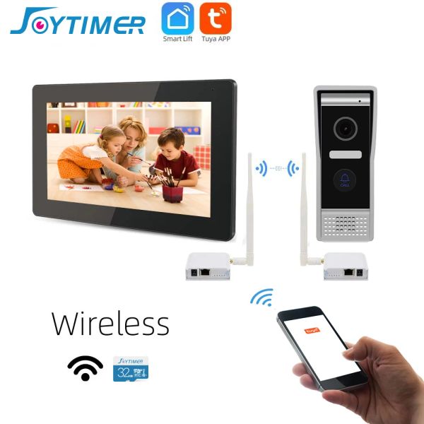 Дверные звонки Joytimer Smart Tuya Video Intercom 7 -дюймовая система камер Wi -Fi Wi -Fi с беспроводным мостом с сенсорным экраном OneKey Разблокировка