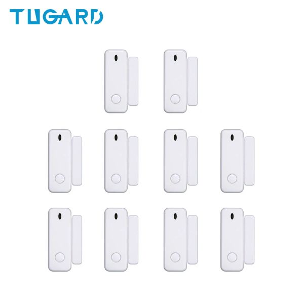 Detector Tugard D10 Mini Janela Porta Sensor de alarme 433MHz Acessórios para interruptor de trava sem fio para porta para segurança Host de alarme de segurança Host