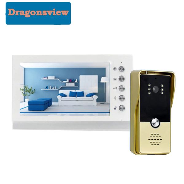 Intercomo Dragonsview Sistema de telefonia por porta de vídeo de 7 polegadas para o sistema de intercomunicação de villa com a campainha da campaine