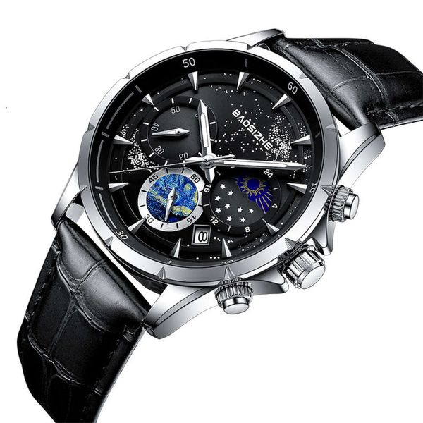 17 Tiktok Star Sky Student Macho Mechanical Men's Leather Band Beltz Watch 54