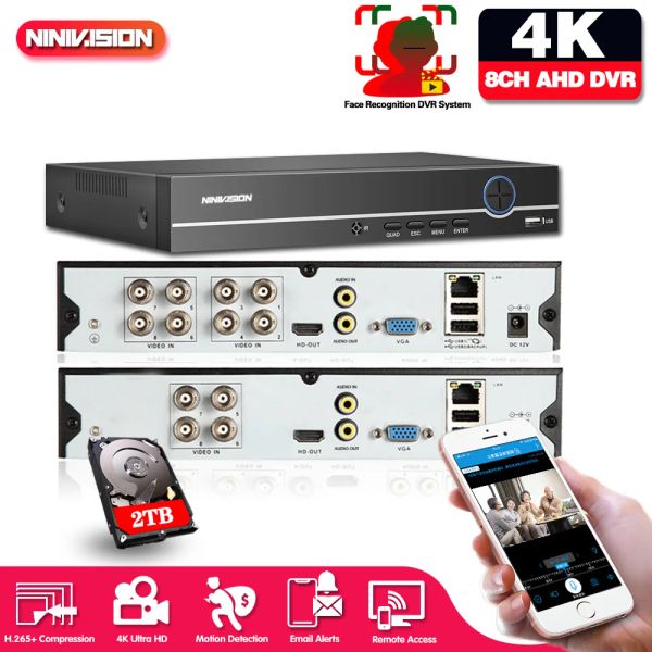 Registratore 6 in 1 4CH 8CH 8CP 5MP 1080P AHD DVR Surveillance Security CCTV Registratore 3G WiFi Hybrid DVR NVR per analogico AHD CVI TVI IP Camera