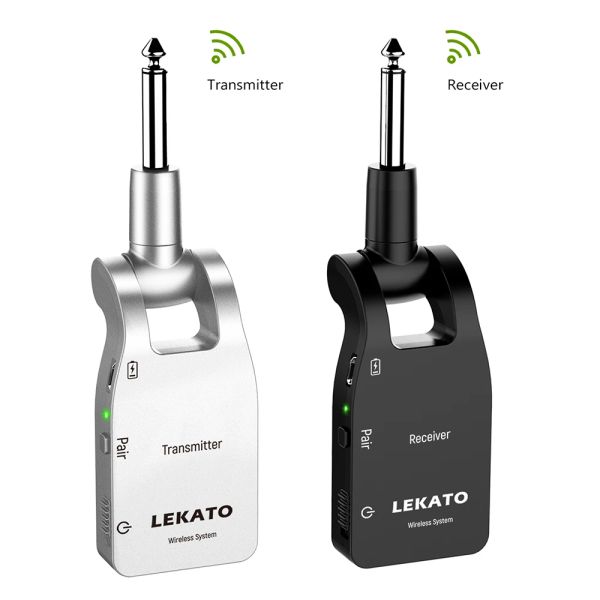 PEGS Lekato WS10 Ricevitore del trasmettitore di chitarra wireless 2.4G 6 canali ricaricabili 6 canali 30m Gamma di trasmissione Audio wireless Chitar