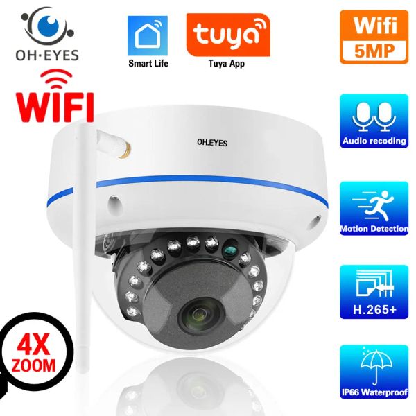 Telecamere Tuya Smart Life 5MP HD WiFi Security Dome esterno Camera impermeabile Wireless Home Soffitto IP Camera Sistema di sorveglianza