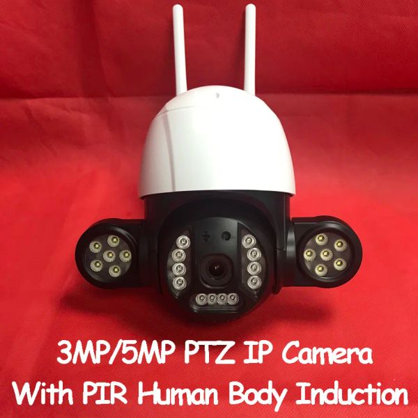 Telecamere 3MP/5MP ICSEE PTZ WiFi IP Camera da esterno Monitoraggio umano Outdoor Dual LED 30M Night Vision Night Vision CCTV Supporto di sorveglianza suvif NVR CMS