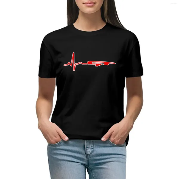 Polos femminile battito cardiaco della t-shirt gt v2 vestiti da donna divertenti estivi top top