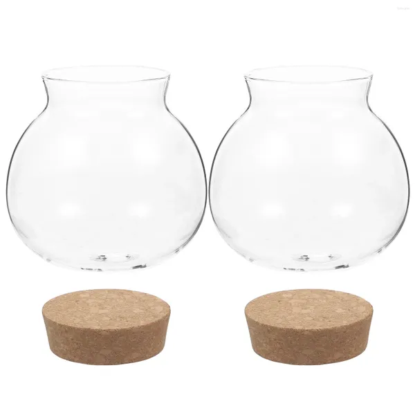 Garrafas de armazenamento 2 PCs vidro jar latas de doces