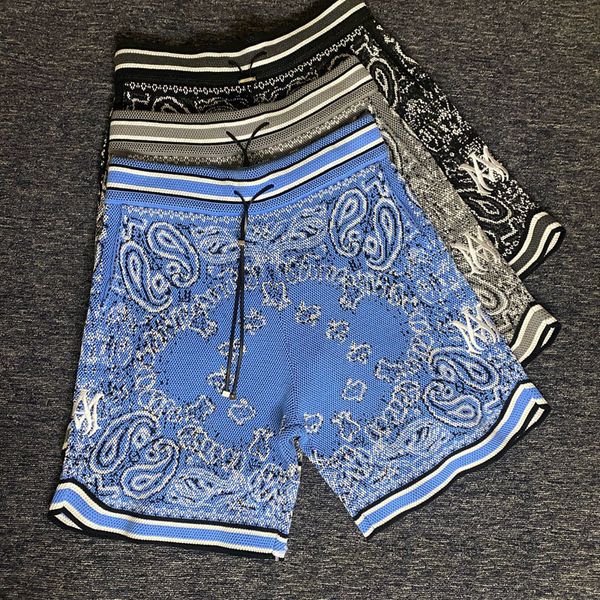 Caixa de caju jacquard shorts de malha masculino e feminino calça de lã casual insa-calças medidas na moda de rua