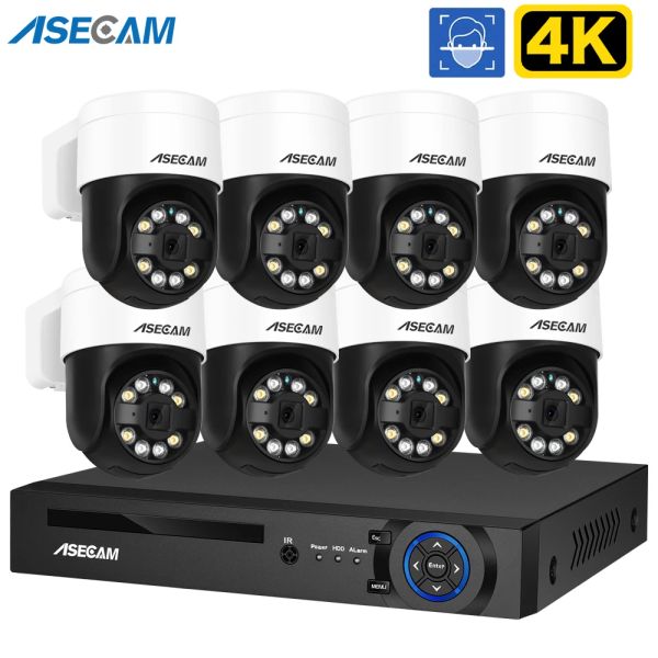 System 8MP 4K PTZ -Überwachungskamera -System Kit Gesichtserkennung Aufnahme Audio Poe NVR CCTV Outdoor Home Video Überwachung Xmeye Set Set