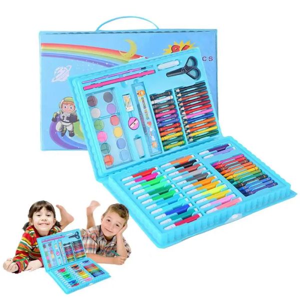 Crayons Children Art Pintura de arte Conjunto de aquarela Lápis Lápis Labarão de caneta de caneta Penivação de caneta Doodle Supplies Kids Toys educacionais Presente 86pcs