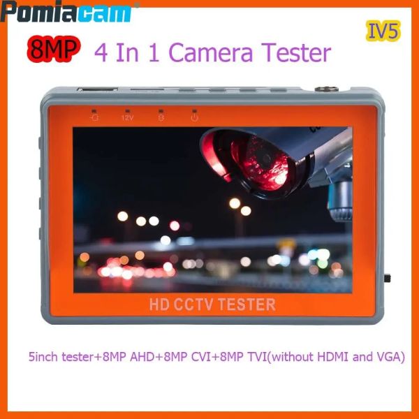 Ekran CCTV Test Cihazı Iv5 Taşınabilir Aracı 5 İnç LCD Ekran 8MP HD AHD Test Cihaz Monitörü TVI CVI CVBS Destek UTP PTZ Ses Testi CCTV Test Cihazı