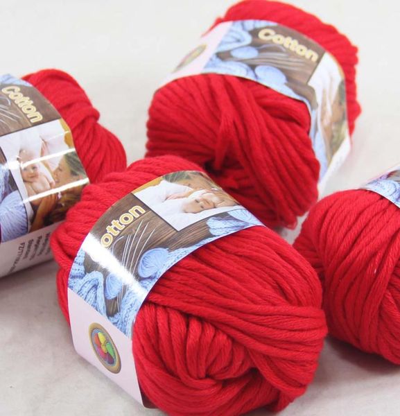 Los 4 Ballsx50g Special Dicke schlimmste 100 Baumwollgarn Handstrickrot rot 4221744415669