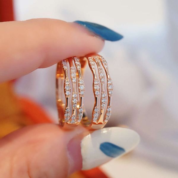 Kajia Line Light Luxury Classic Ring reiner versilberter Stil Vielseitiger Index Finger Multi -Layered Rose Gold
