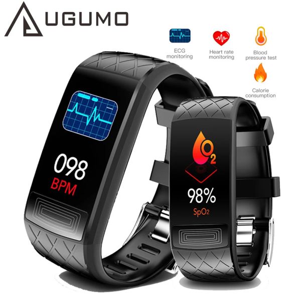 Uhren Ugumo EKG Smart Armband Fitness Herzfrequenz Blutdruckmonitor Smart Band Armband IP67 Waterdes Männer Frauen Smartwatch