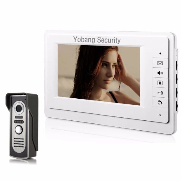 Intercom Yobang Security 7 -дюймовый цвет Rain Rapone Door Phone Video Monitor Camera Camera Monitor Monitor LCD Video Intercom Video Intercom