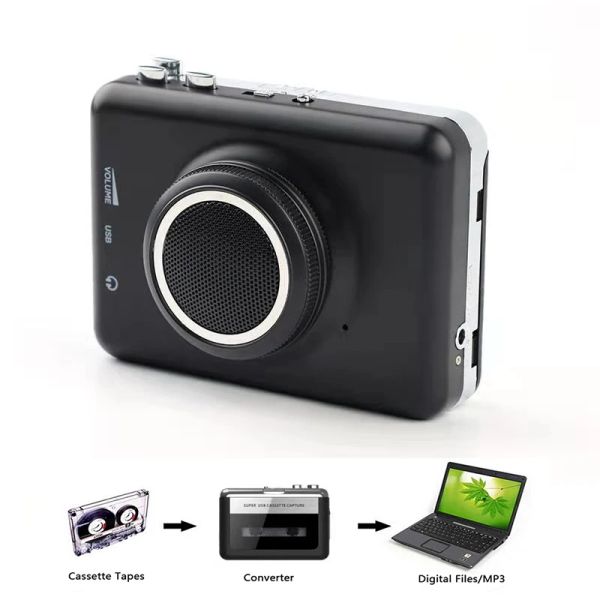 Player Player Sterable Stereo USB Cassette Player с кассетной лентой громкоговорителя в MP3 -преобразователь Cake Audio Music Player