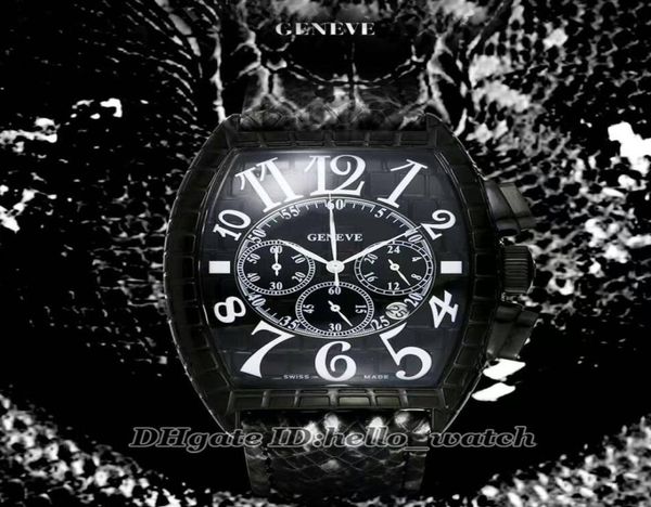 Hohe Qualität billig schwarzer Croco Pvd Schwarz mit Zifferblatt MENS Watch Quarz Chronograph Snakeskin Musterschaum günstig Uhren8185335