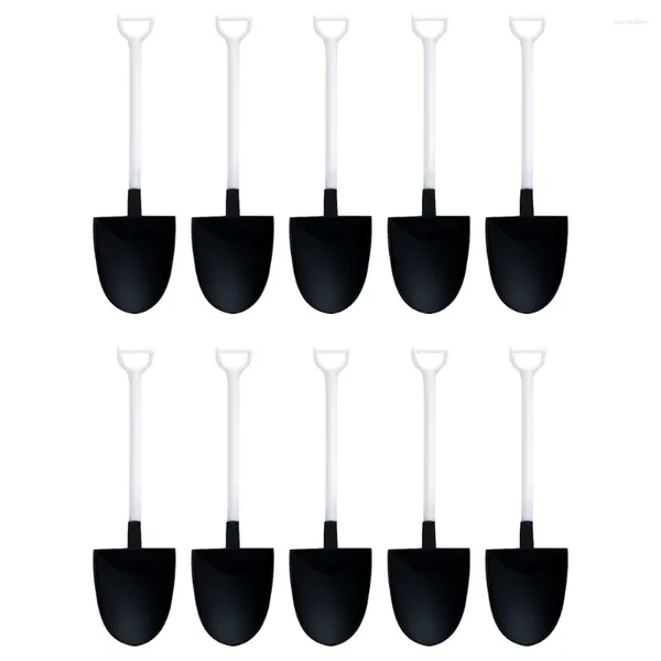 Spoon Dessert Spoon Creative Ice Cream Usa Scolette di plastica Households Square Black Mosate