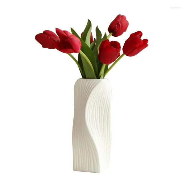 Vasi Modern Style Lines Twire White Ceramic Vase Flower Disprezzatore El DECORAZIONE SOLO SOLO