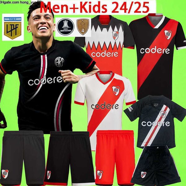 2025 Maglie da calcio Terzo River Plate da uomini Set Kid Kit 23 24 25 Camiseta de futbol de la Cruz Beltran Borja Solari Simon Football Shirt Fan Fan Player Version