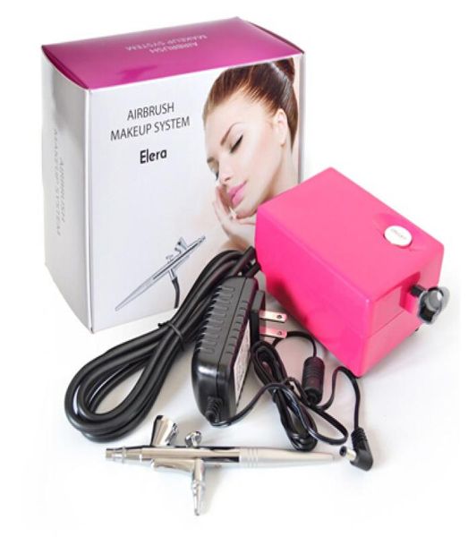 Neuankömmlinge Wert Airbrush Set Kit Stiftkörperfarbe Make -up -Sprühpistole für Nagelfarbe mit 5cleaning Pinsel 1Air Kompressor 1Horse 23600140