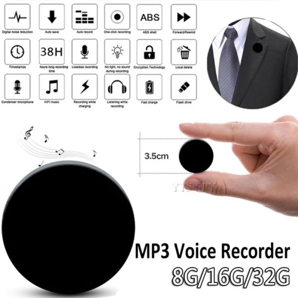 Registratore Mini Audio Registratore Bradge Pin USB U Disk Voz Pocket Piccollo Digital Indossabile Digital Activated Sound Recording Music Gadget Gadget