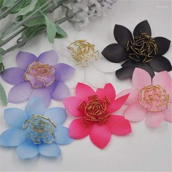 Dekorative Blumen 20 PCs Mix Organza Band Rosenbögen gepolstert Filz Applikationen Upick B259