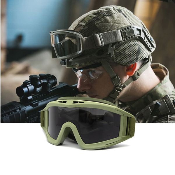 Наружные тактические очки пустыня саранча армия вентиляторы Goggles CS Impact Sports Unisex Bulletpronation Eyewear