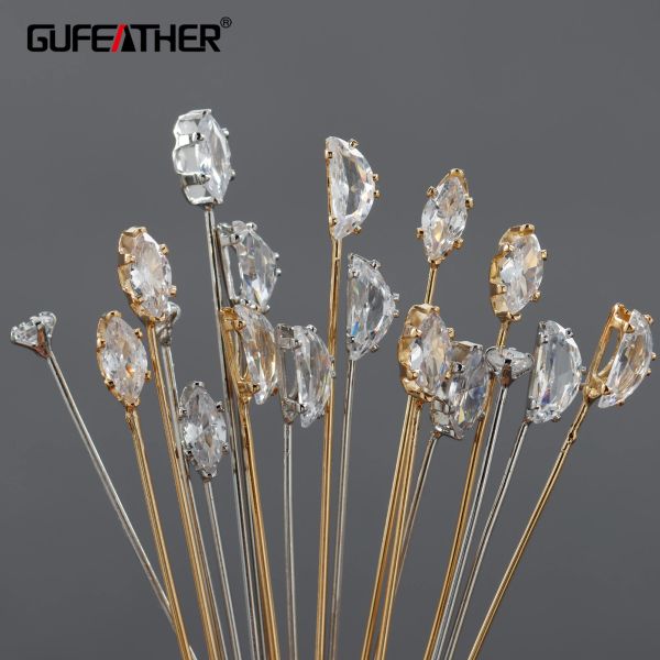 Ferramentas GUFEATHER M1006, Acessórios de jóias, conector, alcance de passagem, níquel livre, ródio de ouro, cobre, fabricação de jóias DIY, 10pcs/lote