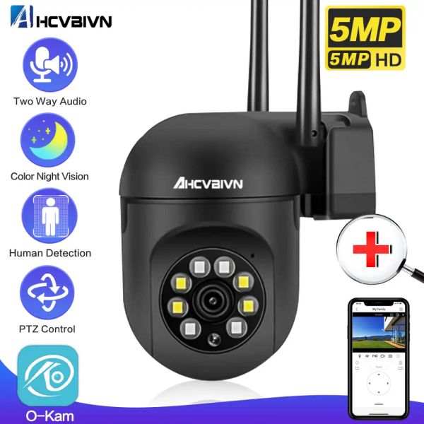 Telecamere Nuove fotocamere PTZ da 5 MP Wifi 5G Sorveglianza telecamere 1080p Detection telecamera IP Vision Night Vision Security CCTV Cam CCTV Cam