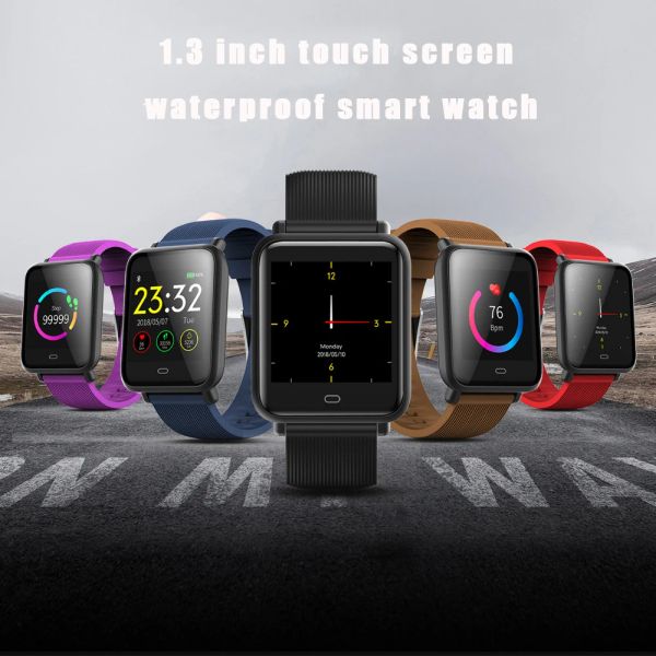 Armbänder 1,3 Zoll Square Color Screen Sport Smart Watch Männer wasserdichte Bluetooth -Laufband -Fitnessarmband für Ehren Android Telefone