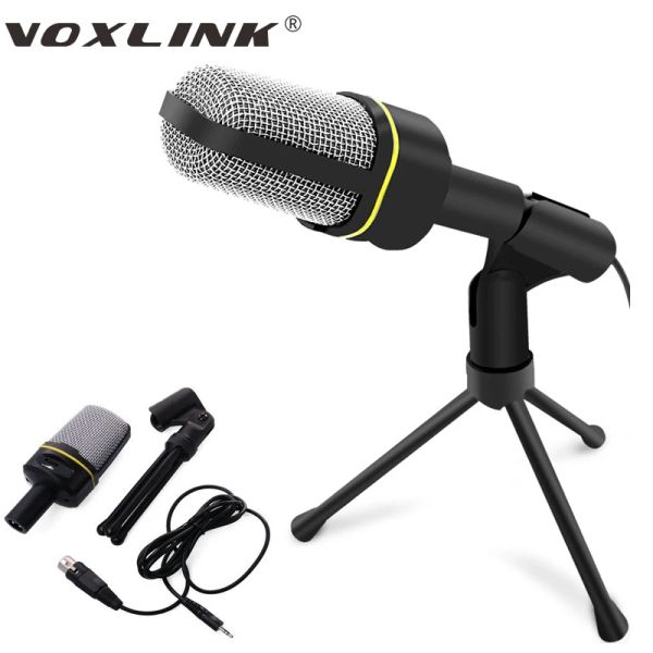 Моноподы Voxlink Condenser Microphone Professional 3,5 мм проводной студии емкостный микрофон с штативной стойкой SF920 для записи компьютера ПК