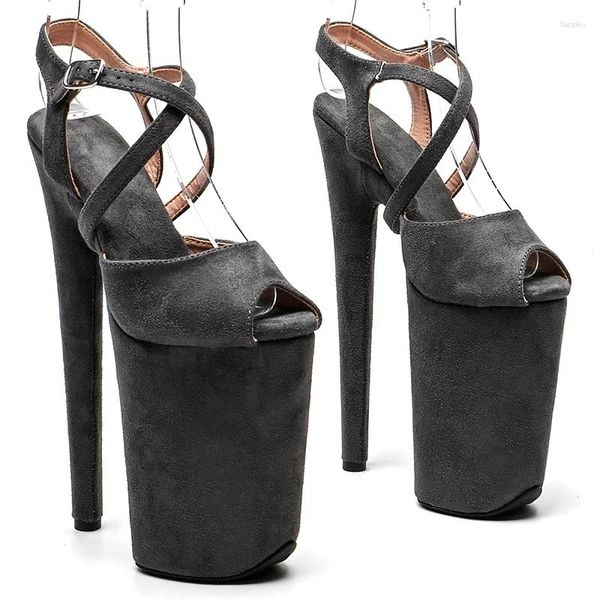 Модель танцевальной обуви показывает Wome Fashion 23 см/9 -дюймовые замши для верхней платформы Sexy High Heels Sandals Pole 020
