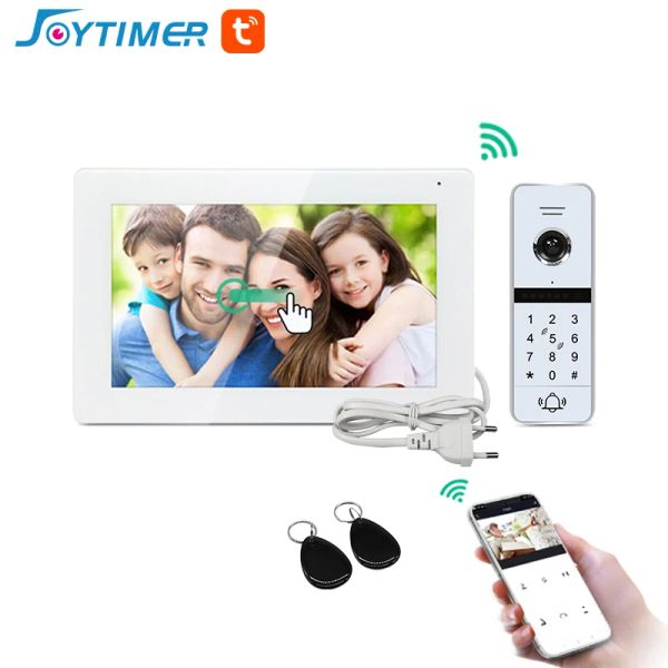 Дверные звонки Tuya Wi -Fi Видео Intercom System IC Card Card Card Разблокировать беспроводной камеру дверного звонка для домашнего сенсорного экрана с мобильной функцией