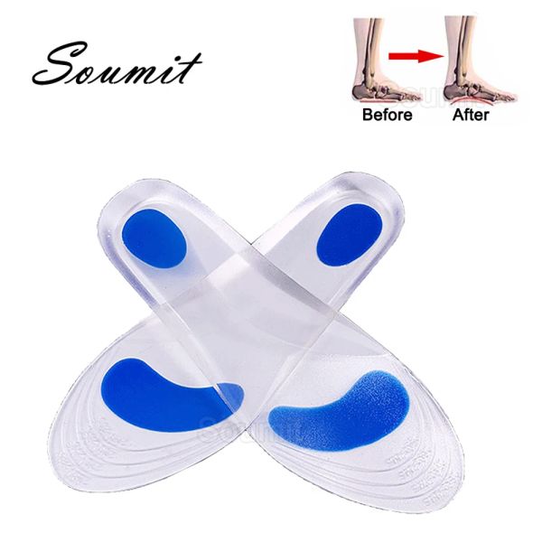 Accessoires Silikongel Orthotische Innensohle für Mann Frauen flache Füße Bogenstütze Orthopädische Schuhe Pads Massaging Schockdämpfung Einsatz Kissen