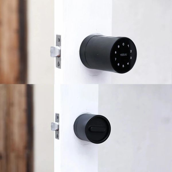 Bloquear Yeeuu S1 Bloqueio de porta inteligente Tuya Bluetooth Lock Cylinder Print Password Lock Lock Inteligente Trabalho com Alexa Google Home