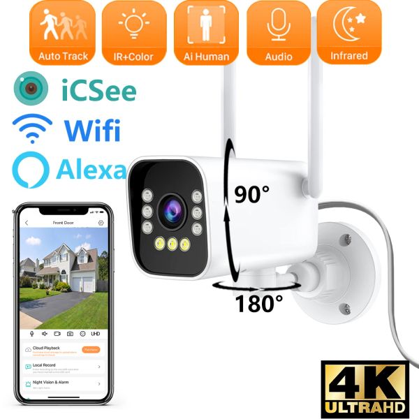 Kameralar 8MP PTZ WiFi Kamera OnVIF Kablosuz IP Kamera Otomatik İzleme H.265 Su geçirmez Outdoor 2MP CCTV Video Gözetleme Kamera ICSEE