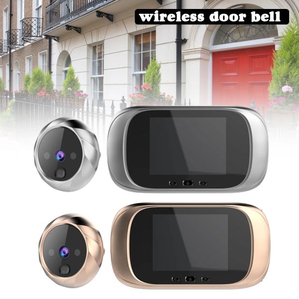 Doorbell Digital LCD 2.8 polegada Vídeo Câmera de viewbell Visualizador Câmera de monitoramento de olho da porta de 90 graus Detecção de movimento da campainha Segurança doméstica