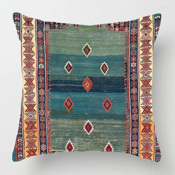 Yastık 45x45cm bohem desenleri s kapak çok renkli soyut etnik geometri baskı dekoratif yastıklar kasa kanepe yastık kılıfı