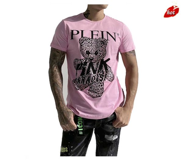 PINK Paradise Plein T-shirts Designer de marca Rhinestone Skull Men T Camisetas clássicas de alta qualidade de hip hop tshirt Top Casual Top Tees FSZW59099 52rj