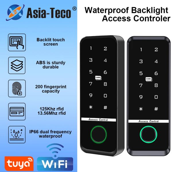 Клавиатуры Wi -Fi Tuya App Smart Finger -отпечаток дверной блокировки IC Card Carder Controller Outdoor Клавиатура водонепроницаемая система управления доступа дверей