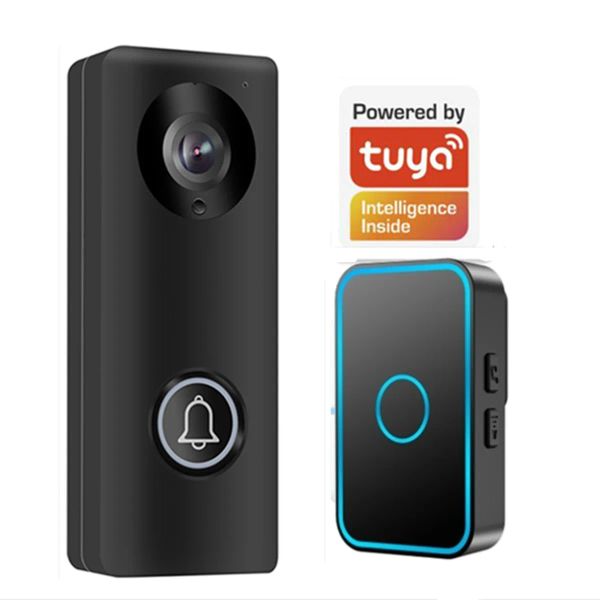 Campainha 2mp 1080p Tuya App Poe Wi -Fi IP Door da campainha ampla Visualizador de porta visual do intercom