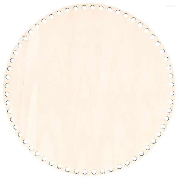 Stume da stoccaggio da 30 cm Basket in legno naturale con cerchio foro Base in legno in bianco per borse all'uncinetto a maglia fai -da -te artigianato