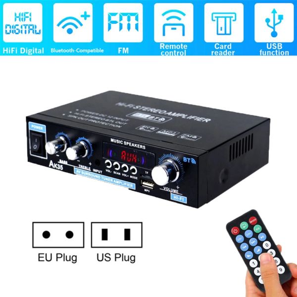 Verstärker AK380/AK35/AK170 800W 12V Home Car HiFi Power Amplifier Stereo Bass Audio Amp Lautsprecher Klasse D Car Home Sound Power Amp